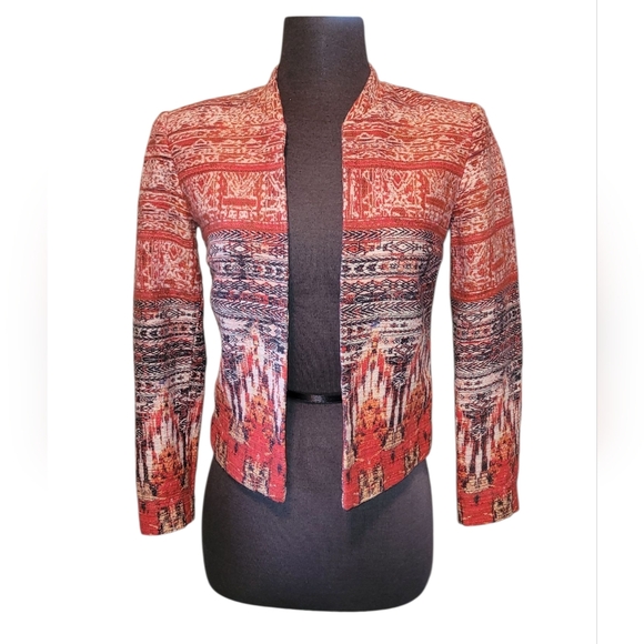 H&M Aztec Tribal Print Multicolor Textured Blazer - Picture 1 of 16